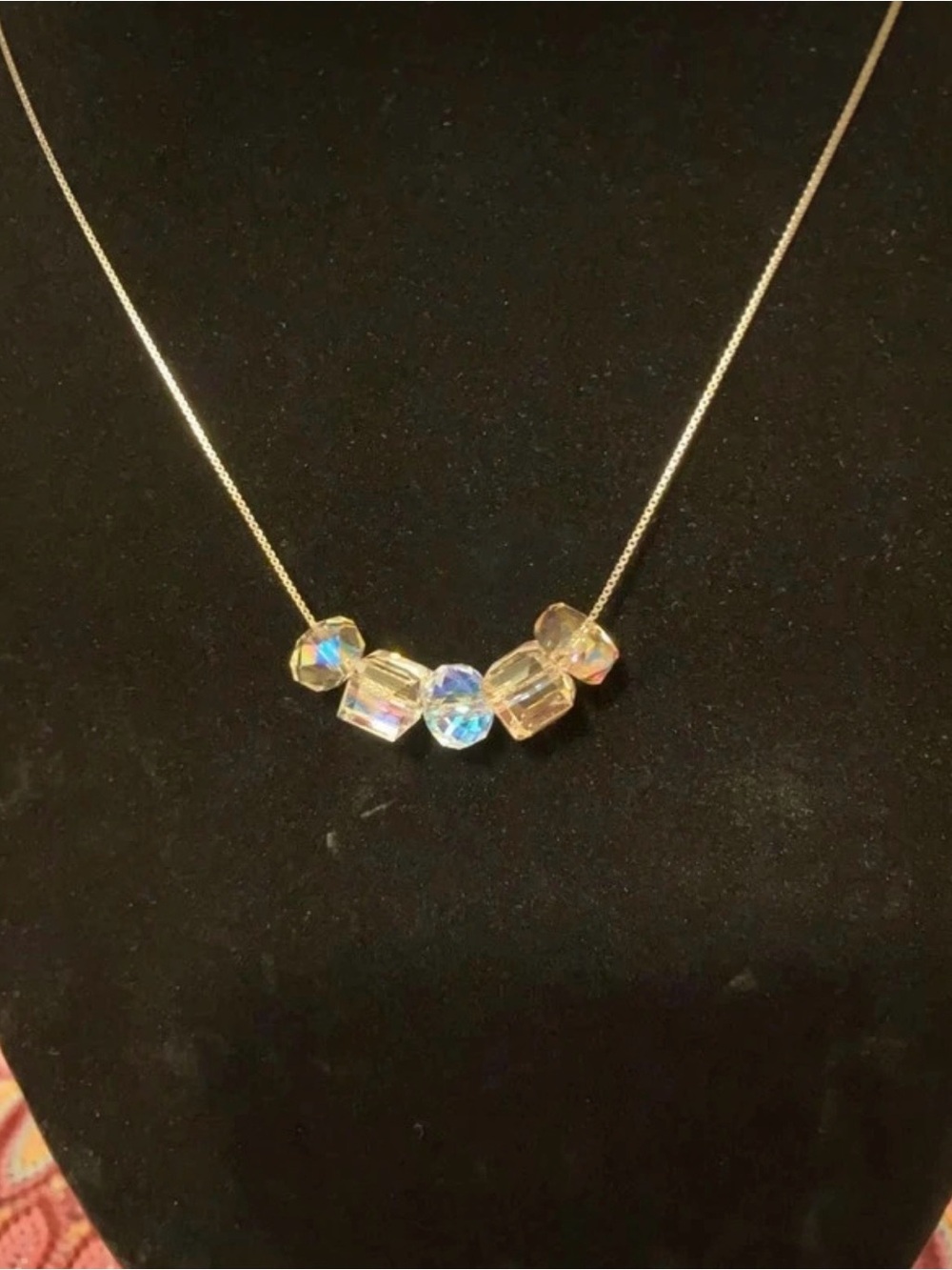Delicate Multicolor Crystal Bead Necklace - Women's Jewelry - Picture 3 of 16